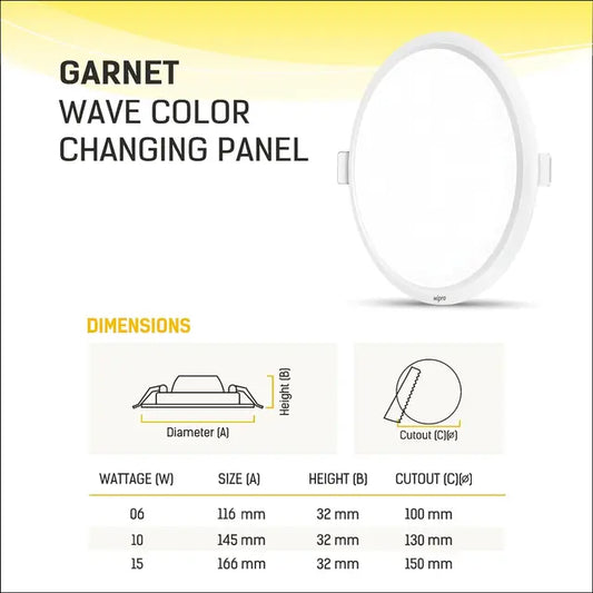 Wipro Garnet Colour Changing Panel